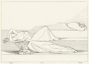Os Poetas Reposição, Purgatório, Canto 27 (gravura) de John (after) Flaxman