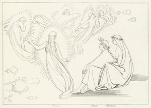 O Retorno de Cunissa, Paraíso, Canto 9 (gravura) de John (after) Flaxman