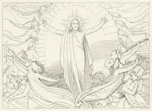 O Triunfo de Cristo, Paraíso, Canto 23 (gravura) de John (after) Flaxman