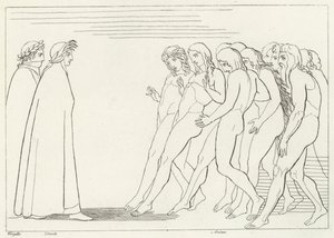 O Vestíbulo do Purgatório, Purgatório, Canto 3 (gravura) de John (after) Flaxman