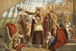Last Sight of Old England (gravura colorida) de John (after) Gilbert
