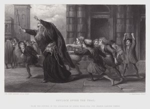 Shylock após o julgamento (gravura) de John (after) Gilbert