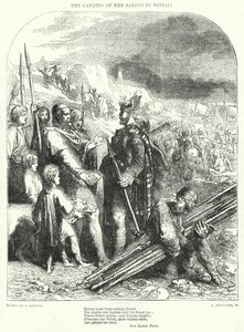 O desembarque dos Saxões na Grã-Bretanha (gravura) de John (after) Gilbert