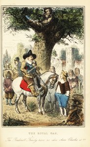 Rei Carlos II escondendo um carvalho em Boscobel Wood, após a Batalha de Worcester