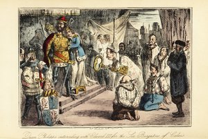 Rei Eduardo III de Inglaterra após o Cerco de Calais em 1347 de John (after) Leech