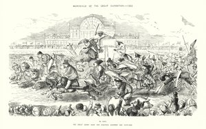 Memoriais da Grande Exposição de 1851, O Grande Derby Race de Cento e Cinquenta e Um (gravura) de John (after) Leech