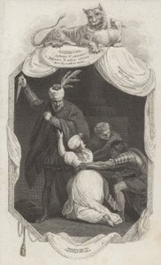 Cena de Tamerlane de Nicholas Rowe (gravura)