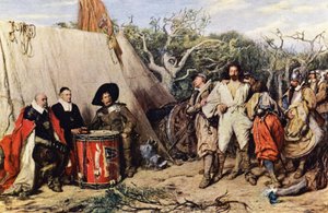 Um Tribunal Marcial de Cabeça de Tambor (litografia a cores)