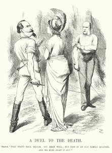 Soco cartoon: Um Duelo à Morte - a Guerra Franco-Prussiana (gravura) de John (after) Tenniel