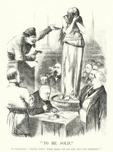 Soco cartoon: Para ser vendido - A Comuna de Paris (gravura) de John (after) Tenniel