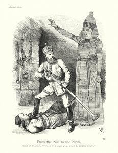 Desenho animado de Sir John Tenniel: Do Nilo ao Neva (gravura) de John (after) Tenniel