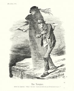 Desenho animado de Sir John Tenniel: O Tentador (gravura) de John (after) Tenniel