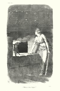 Desenho animado de Sir John Tenniel: "E a Noite" (gravura) de John (after) Tenniel
