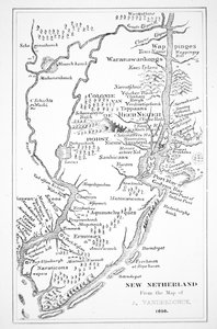 América Colonial: a colônia holandesa de New Netherland (litho) de John (after) Vanderbank