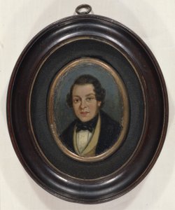 Miniatura: Retrato de Abram Constable (1783-1862), irmão do artista (óleo a bordo) de John (attr. to) Constable