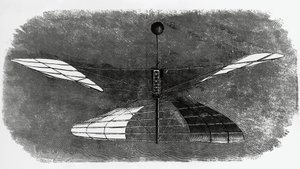 O helicóptero de Enrico Forlanini (1848-1930), desenho a tinta, Itália