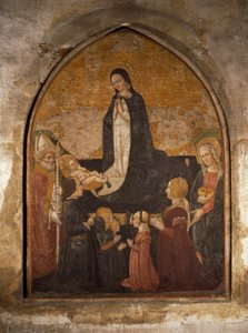 Itália, Milão, Igreja de Santa Maria Graciosa, Capela da Torre, Virgem Adorando o Menino, afresco de Walter Charles Mills