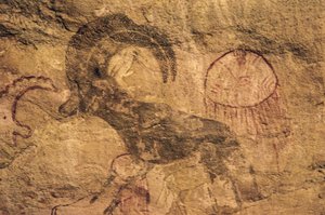 Mouflon, pintura rupestre, Tassili n
