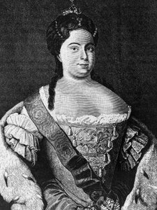 Retrato de Catarina I (1684-1727), segunda esposa de Pedro Grande e Imperatriz da Rússia de 1725 até a sua morte, gravura