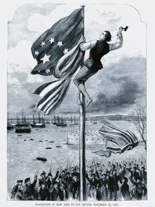Os britânicos abandonam Nova York, quando a bandeira americana é hasteada, 25 de novembro de Walter Charles Mills