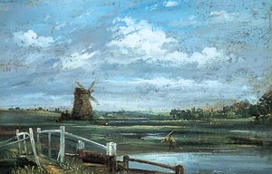Perto de Haddon, Derbyshire (óleo sobre tela) de John (manner of) Constable