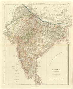 Mapa da Índia de 1832 por John Arrowsmith