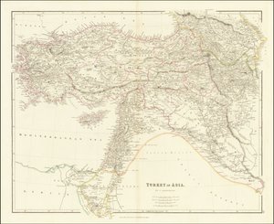 Mapa de 1840 da Turquia na Ásia de John Arrowsmith