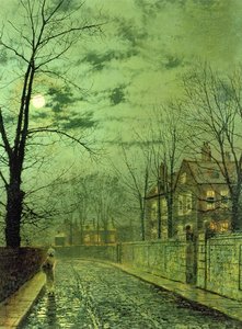 Uma estrada enluarada de John Atkinson Grimshaw