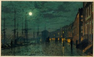 Docas da cidade por Moonlight de John Atkinson Grimshaw