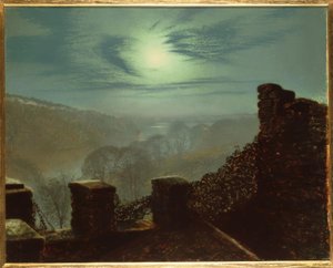 JAGrimshaw, Lua cheia atrás da nuvem de cirro de Roundhay P. de John Atkinson Grimshaw