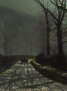 Cena da faixa de rodagem à noite de John Atkinson Grimshaw