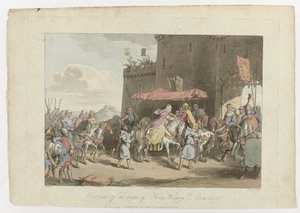Traje do reinado do Rei Henrique 3, Anno 1250, 1 de Março de 1814 de John Augustus Atkinson