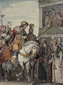 Príncipe John (1167-1216) e Isaac o judeu na passagem de armas em Ashby