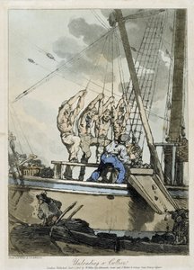 Descarga de carvão de um navio de carga e de um barco a vapor de John Augustus Atkinson