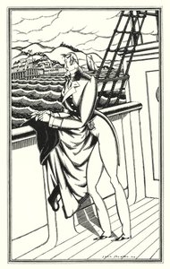 Ilustração para Don Juan de Lord Byron: "Adieu, Adieu! A minha terra natal" (litho)