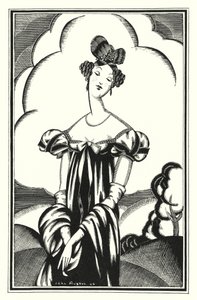 Ilustração para Don Juan por Lord Byron: Aurora Raby, uma jovem estrela (lito) de John Austen
