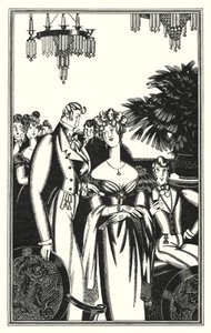 Ilustração para Don Juan de Lord Byron: Juan foi recebido na melhor sociedade (litho)