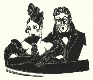 Ilustração para Madame Bovary por Gustave Flaubert (lito) de John Austen