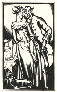 Ilustração para Tristram Shandy por Laurence Sterne (litho) de John Austen