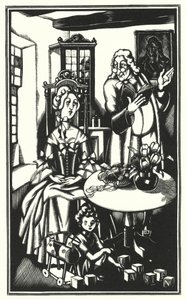 Ilustração para Tristram Shandy por Laurence Sterne (litho) de John Austen