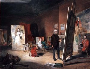 Retrato de Sir Francis Grant num cavalete