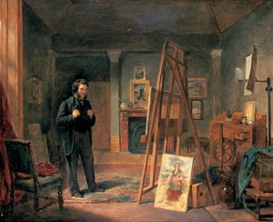Retrato de Thomas Faed em seu estúdio, século XIX