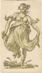 Ninfa dançando com arco e flechas de John Baptist Jackson