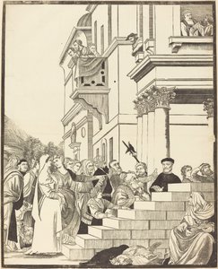 Apresentação da Virgem no Templo [placa central] de John Baptist Jackson after Titian