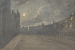 Broad Street, Oxford, lua cheia, 1790 (wc sobre carvão e grafite sobre papel)