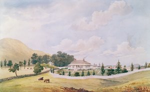 Casa de Harry Cobleys, Devonport, Auckland, Nova Zelândia, construída c.1867 (wc e branco chinês sobre papel) de John Barr Clark Hoyte