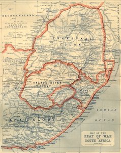 Mapa da sede da guerra na África do Sul, 1901.