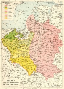 Polônia e as partições de 1772, 1793 e 1795, c1920.
