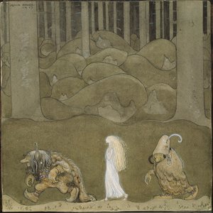 La Princesse et les trolls - The Princess and the Trolls - Bauer, John (1882-1918) - 1913 - Aquarela, Gouache sobre papel - 25x25 - Nationalmuseum Stockholm de John Bauer