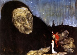 Feiticeira e filhos do rei, 1909 de John Bauer